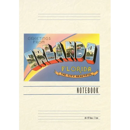 Vintage Lined Notebook Greetings from Orlando, Florida - Paperback