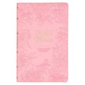 KJV Holy Bible, Gift Edition King James Version, Faux Leather Flexible Cover, Light Pink Floral - Leather