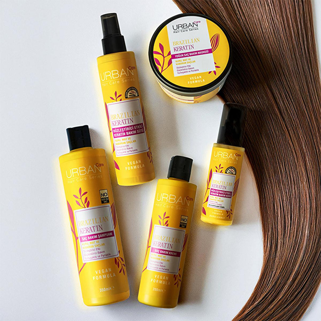 Urban Care Brazilian Keratin Hair Mask: Intense Smoothing, Frizz Control, Shine & Damage Repair - Vegan & Keratin Treatment Aftercare