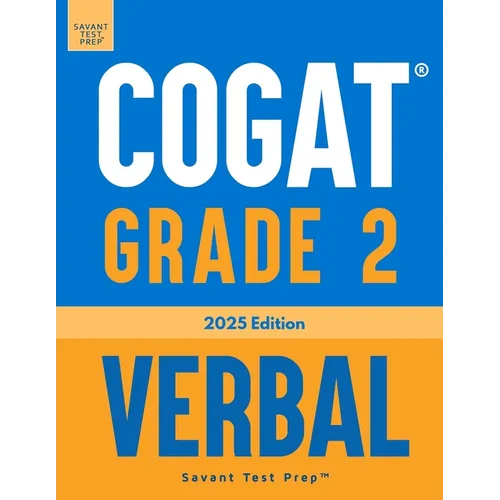 COGAT Grade 2 Verbal: 3 Practice Tests - Level 8 - Paperback