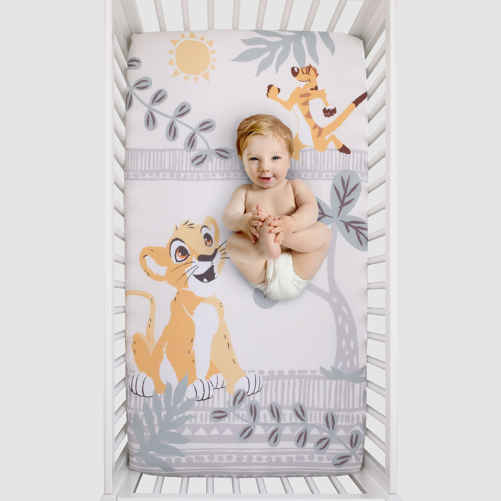 Lion King - Gold, Teal and Ivory Photo Op Fitted Crib Sheet