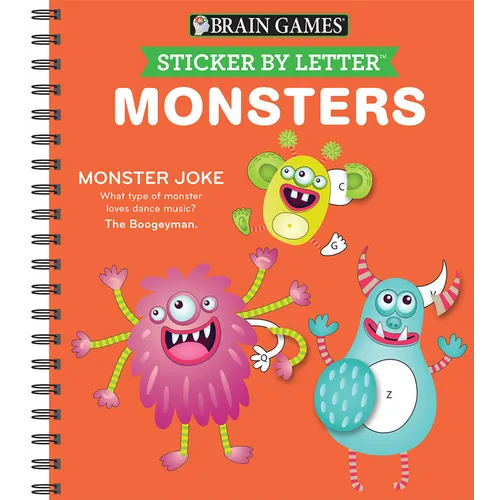 Brain Games - Sticker by Letter: Monsters + Jokes - Spiral