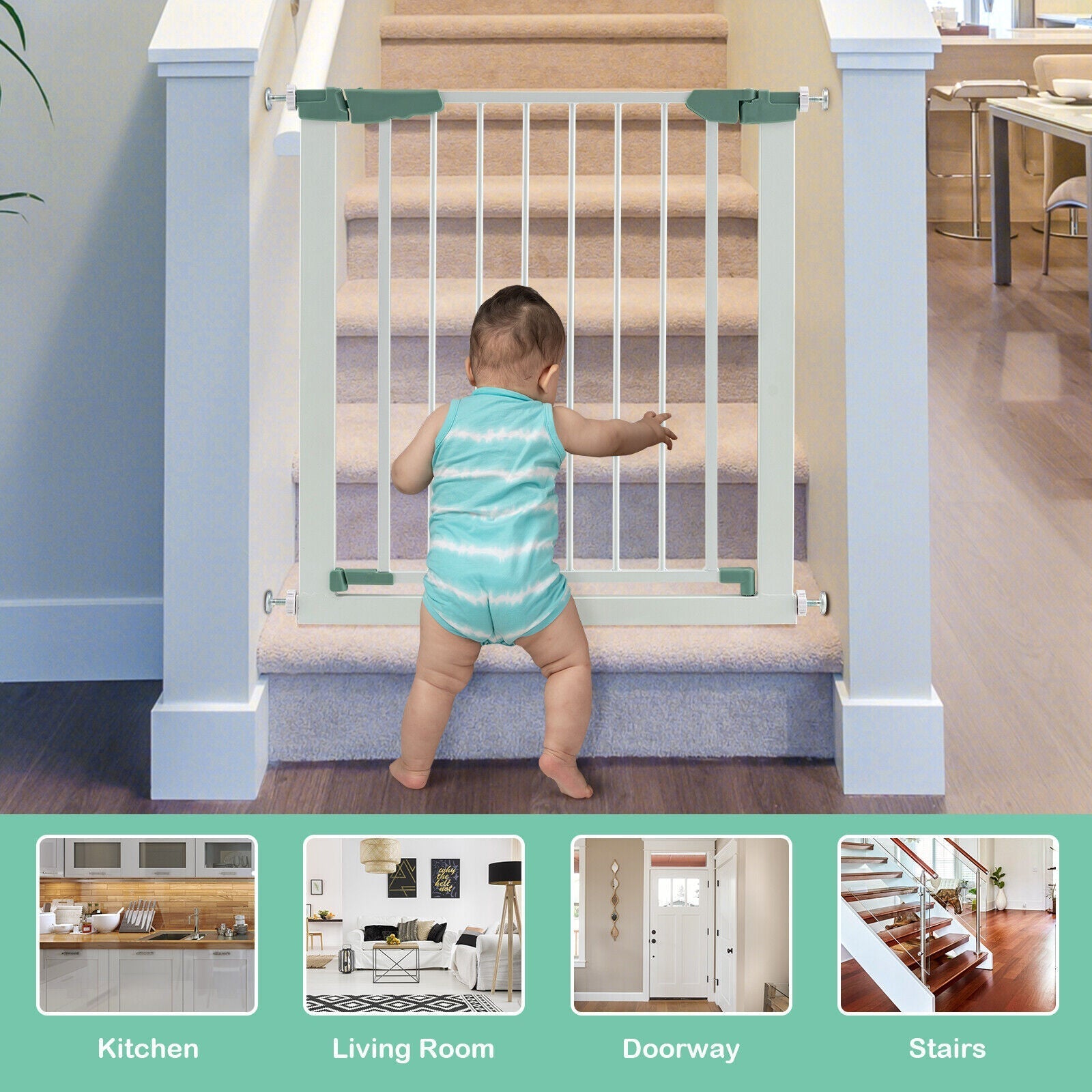 30-32.5 Inch Wide Safety Gate with 30 Inch Scientific Height
