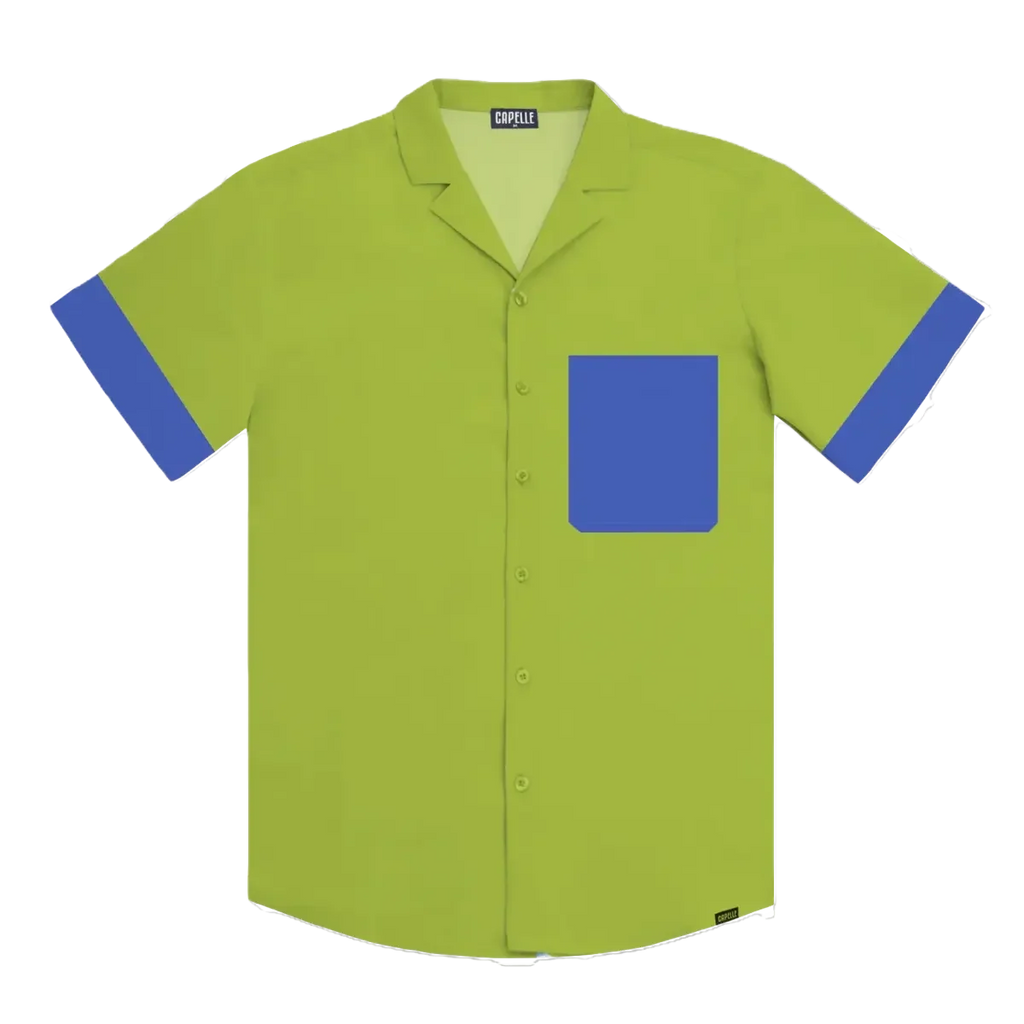 Key Lime Men's Button Down Resort Shirt, Modern Fit