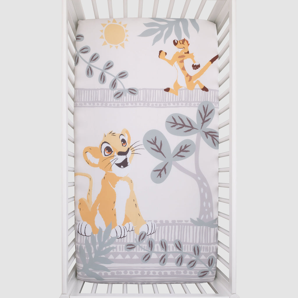Lion King - Gold, Teal and Ivory Photo Op Fitted Crib Sheet