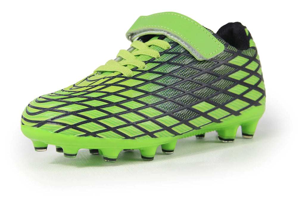 Kids Soccer Cleats Outdoor Firm Ground Athletic Shoes 11 Little Kid Green - # BOAA71110003