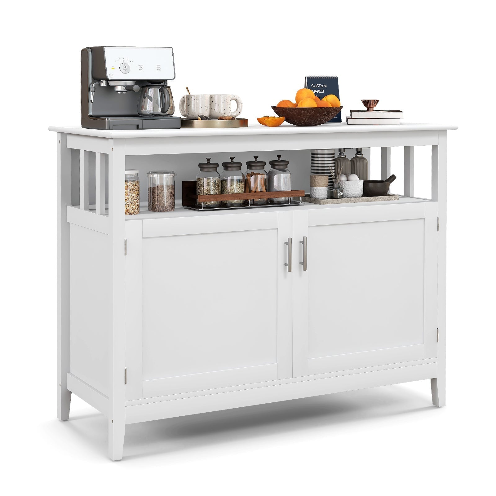 Kitchen Buffet Server Sideboard Storage Cabinet with 2 Doors and Shelf