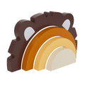Lion Brown, Orange, Yellow, and Ivory Wood Stacking Shelfie DÃ©cor