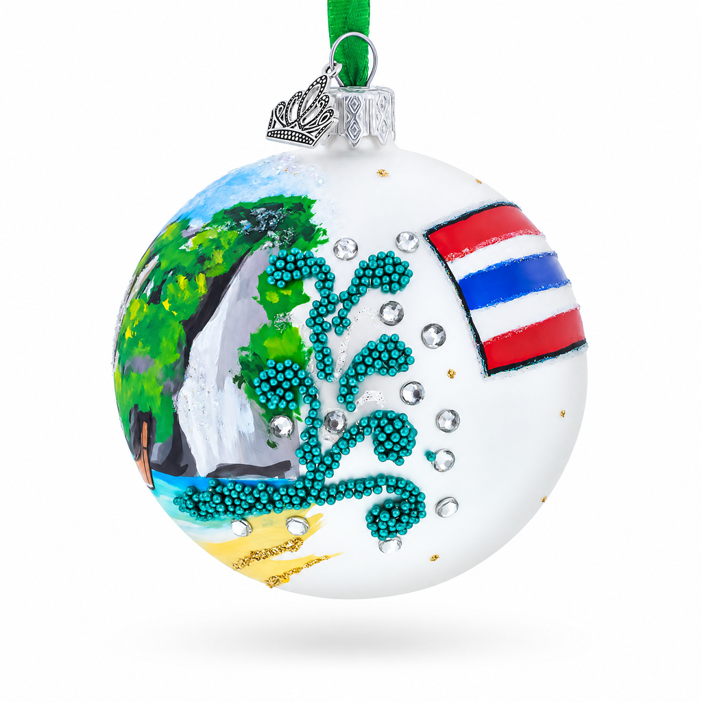 Phang Nga Bay Beach, Phuket, Thailand Glass Ball Christmas Ornament 3.25 Inches