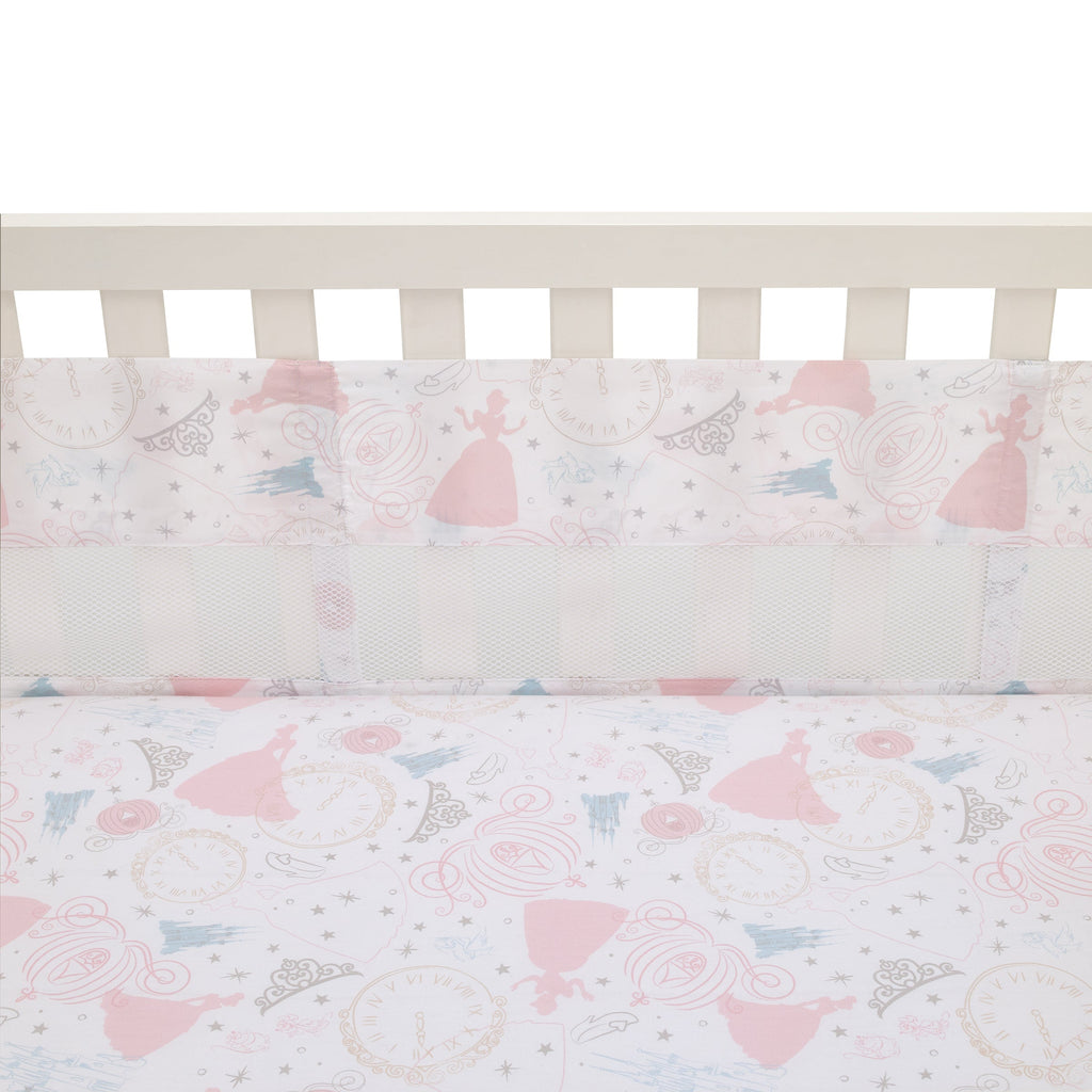 Disney Princess Enchanting Dreams White and Pink Cinderella Crib Liner