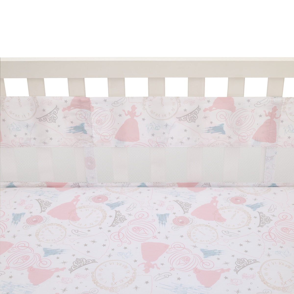 Disney Princess Enchanting Dreams White and Pink Cinderella Crib Liner