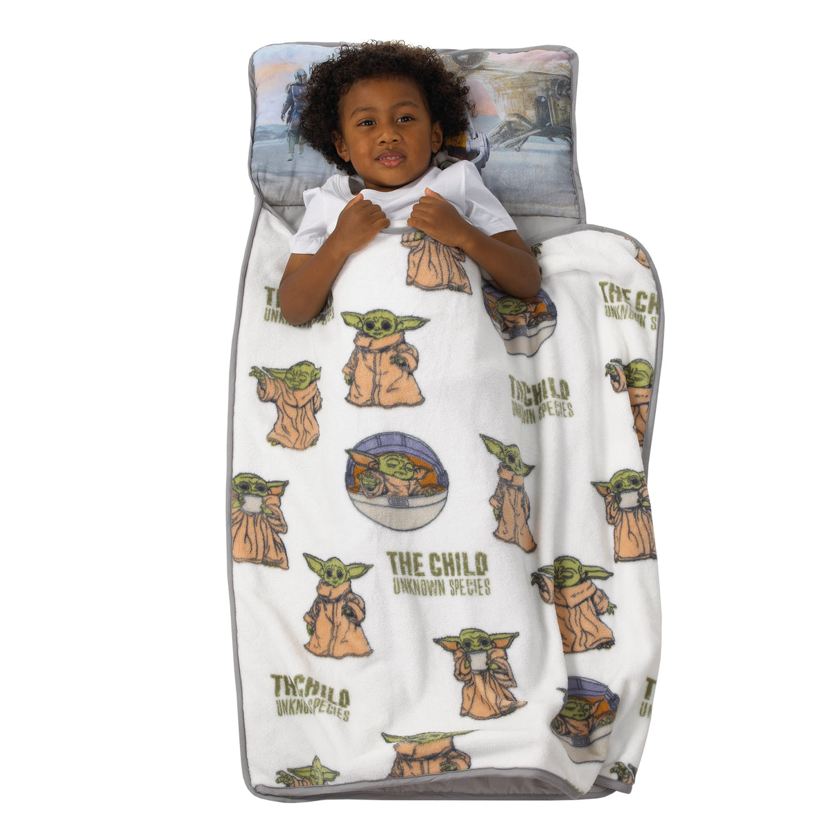 The Mandalorian "The Child" Green, Tan, White Toddler Nap Mat