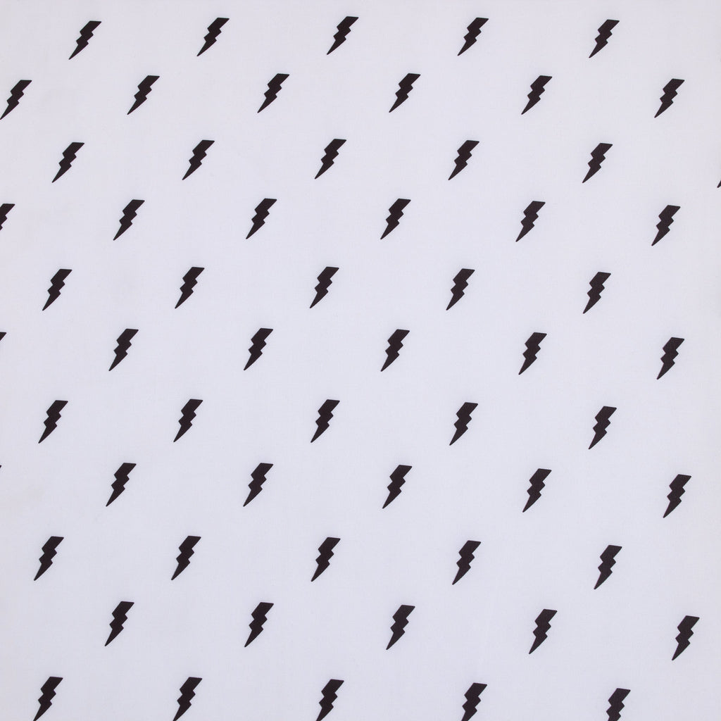 NoJo Lightning Bolt Black and White Nursery Fitted Crib Sheet