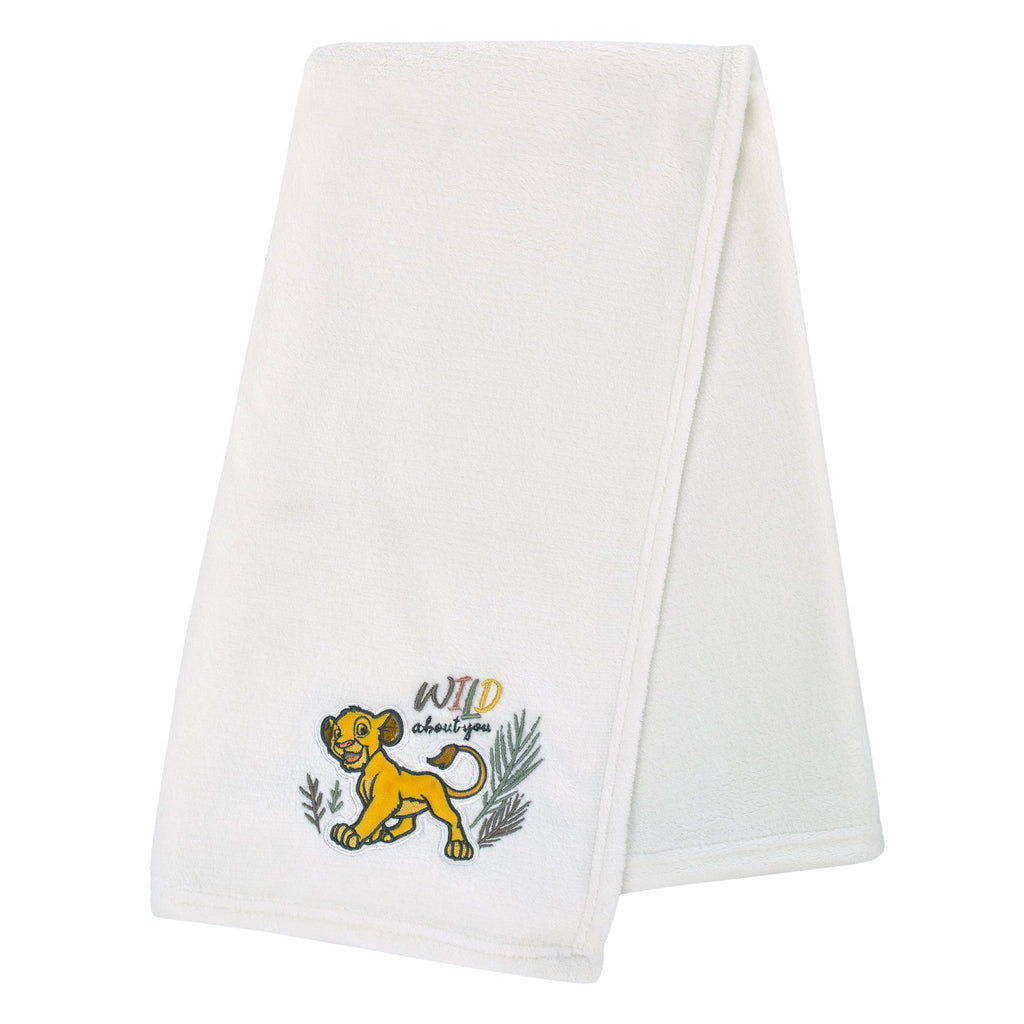 Lion King - Wild About You Ivory Simba Super Soft Baby Blanket with Applique