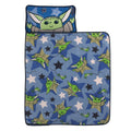 The Child Cutest in the Galaxy Blue, Green and Gray Grogu, Hover Pod, and Stars Toddler Nap Mat