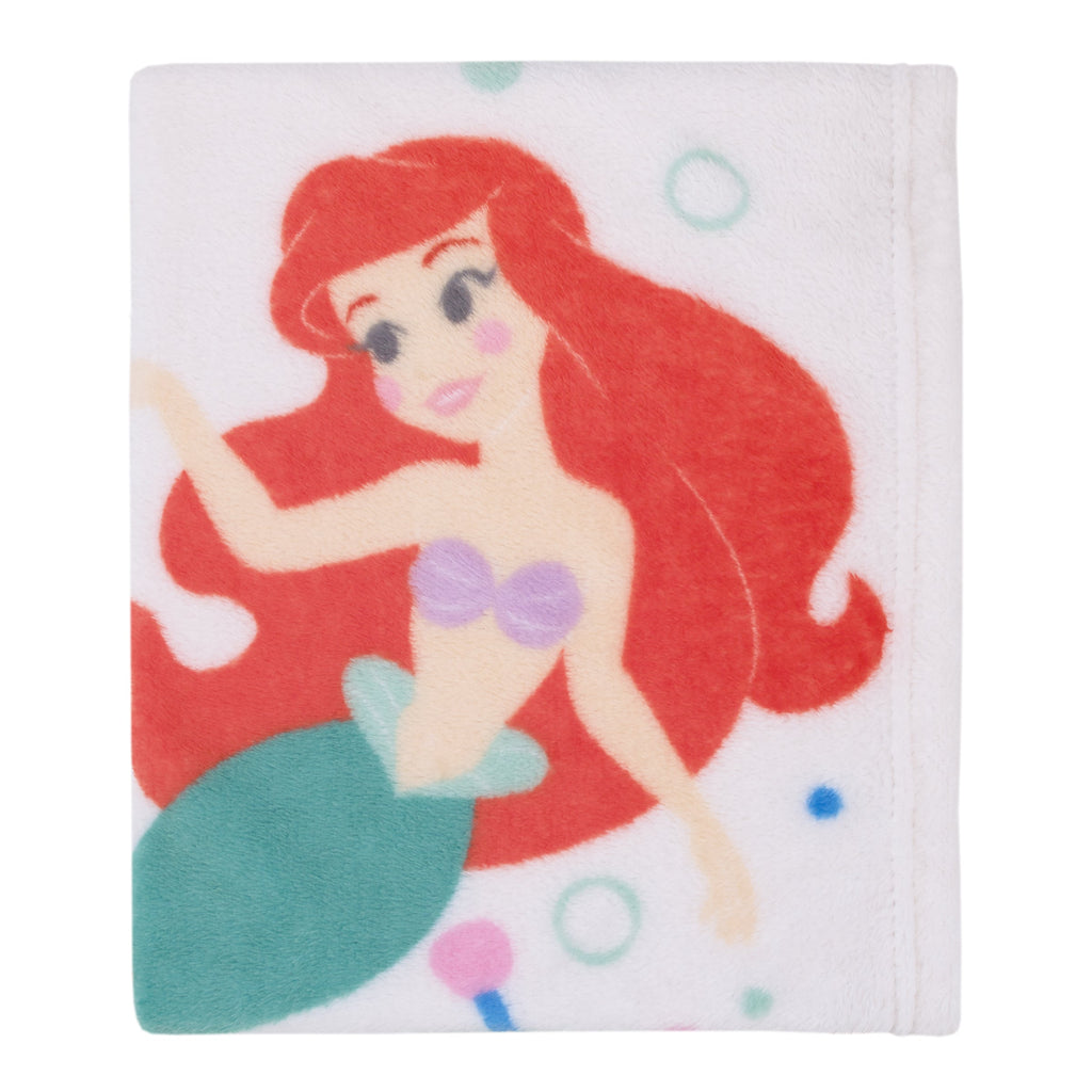 Ariel The Little Mermaid White Mermaid Life Super Soft Photo Op Baby Blanket