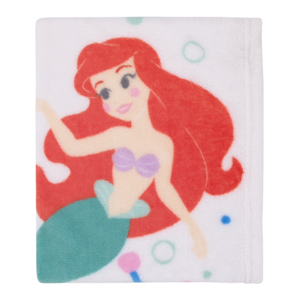 Ariel The Little Mermaid White Mermaid Life Super Soft Photo Op Baby Blanket