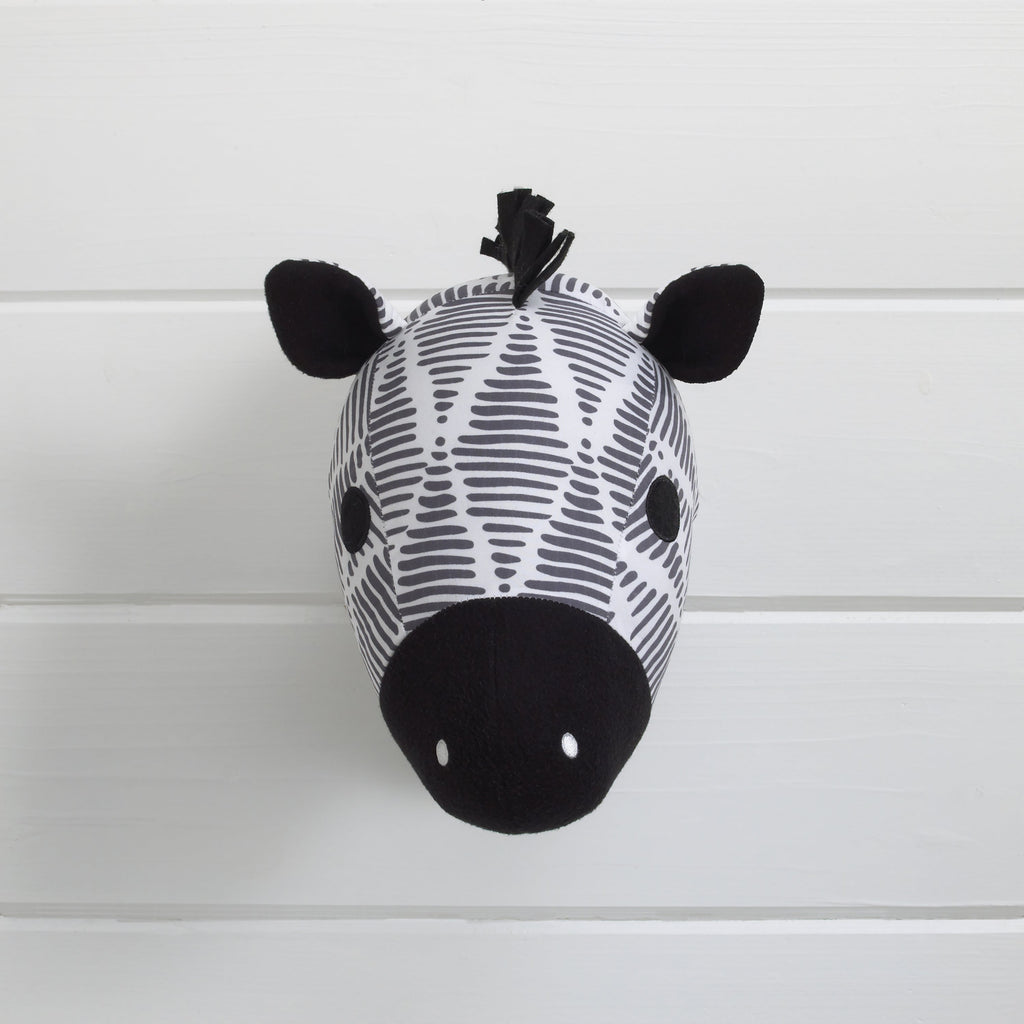 NoJo Zebra Head Printed Wall Decor  - Black/White/Grey