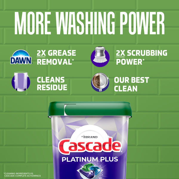 Cascade Platinum Plus Dishwasher Pods, Fresh