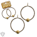 Seed bead circle earring with raffia bead - last call