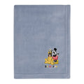 Mickey and Friends Blue, Gold and Red Pluto and Mickey Mouse Be Happy Super Soft Appliqued Baby Blanket