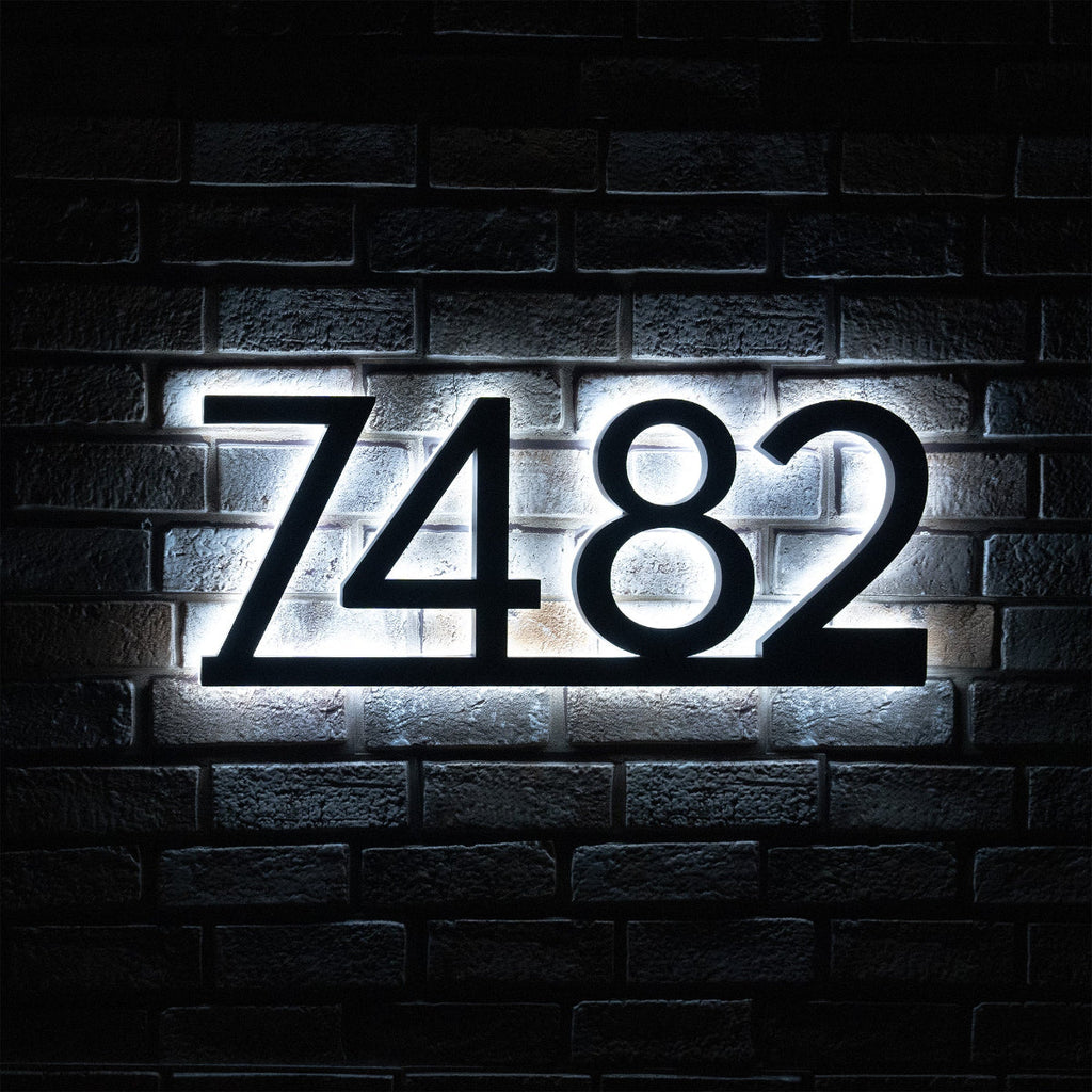 Backlit LED House Numbers with Underline – Modern Illuminated Address Numbers