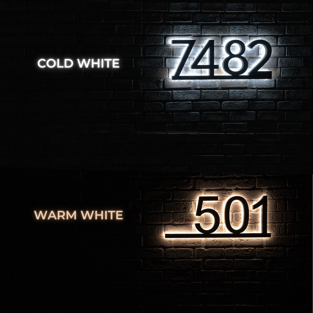 Backlit LED House Numbers with Underline – Modern Illuminated Address Numbers