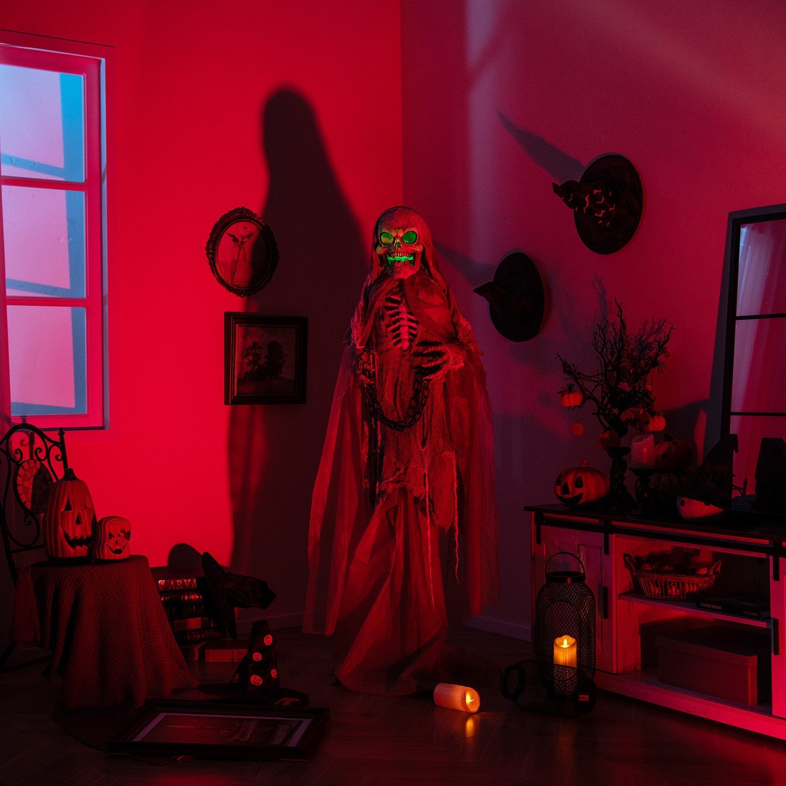 Lighted and Animated Halloween Decoration Outdoor Skeleton with LED