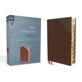 Niv, Thinline Bible, Leathersoft, Brown, Red Letter, Thumb Indexed, Comfort Print - Imitation Leather