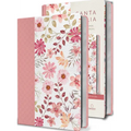 Biblia Reina Valera 1960 Letra Grande. Piel Rosada Con Flores, Tamaño Manual / Spanish Bible Rvr 1960 Large Print. Imitation Pink Leather with Flowers - Bonded Leather