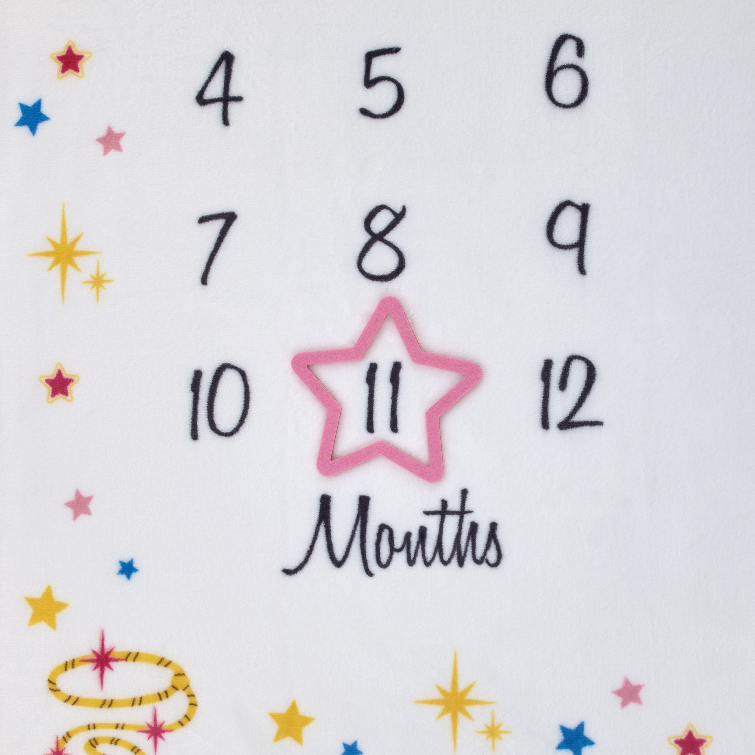 Wonder Woman White and Gold Star-Tiara, Lasso of Truth, and the Invisible Jet Milestone Baby Blanket