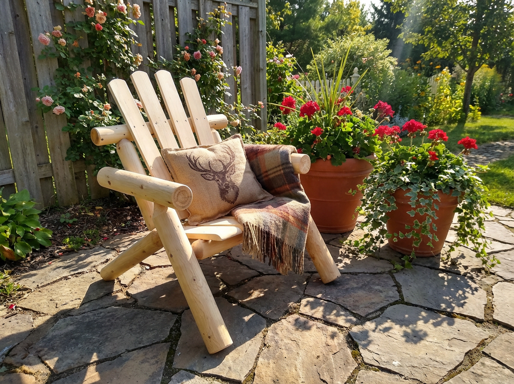 Log Wooden Deck Chair