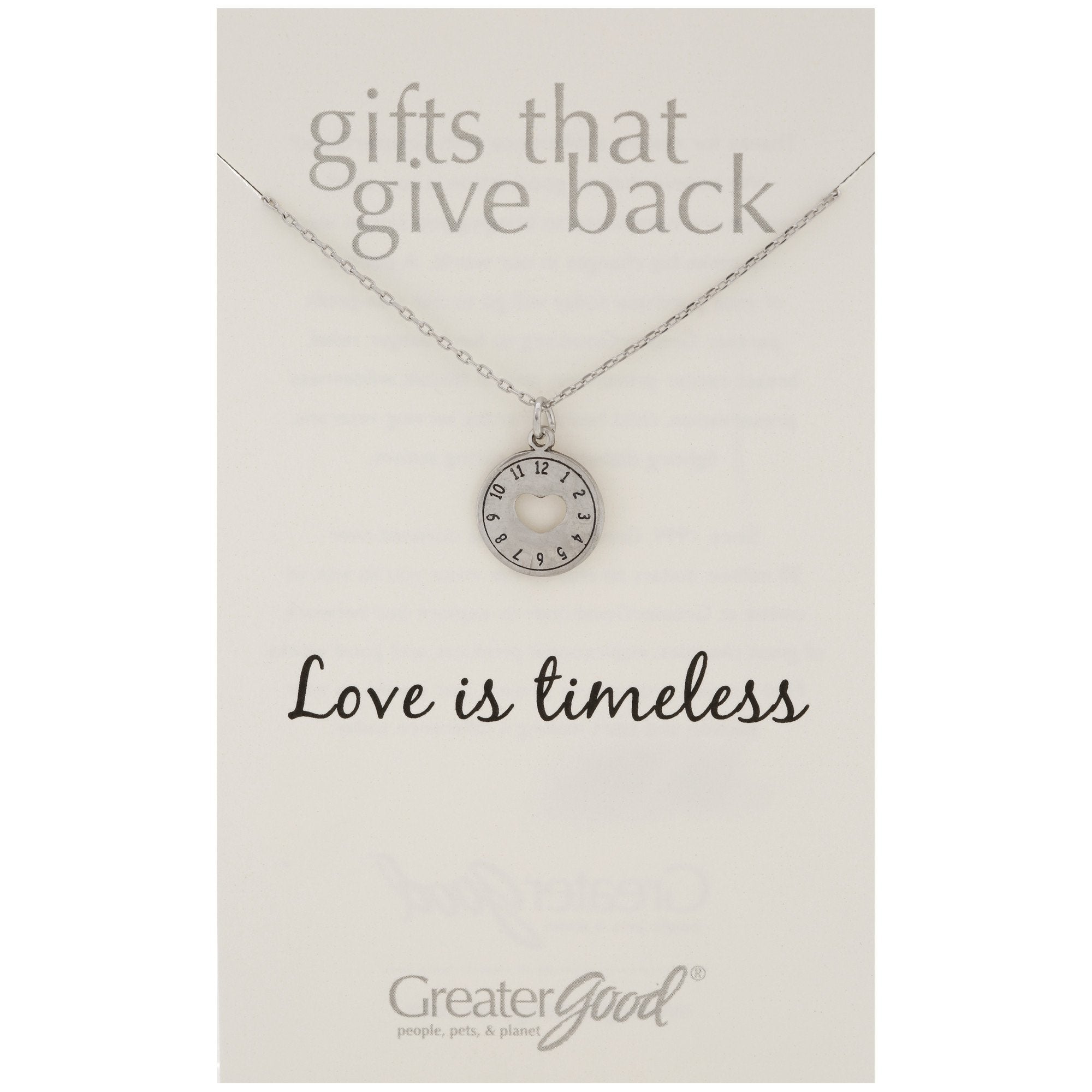 Love is Timeless Pewter Necklace