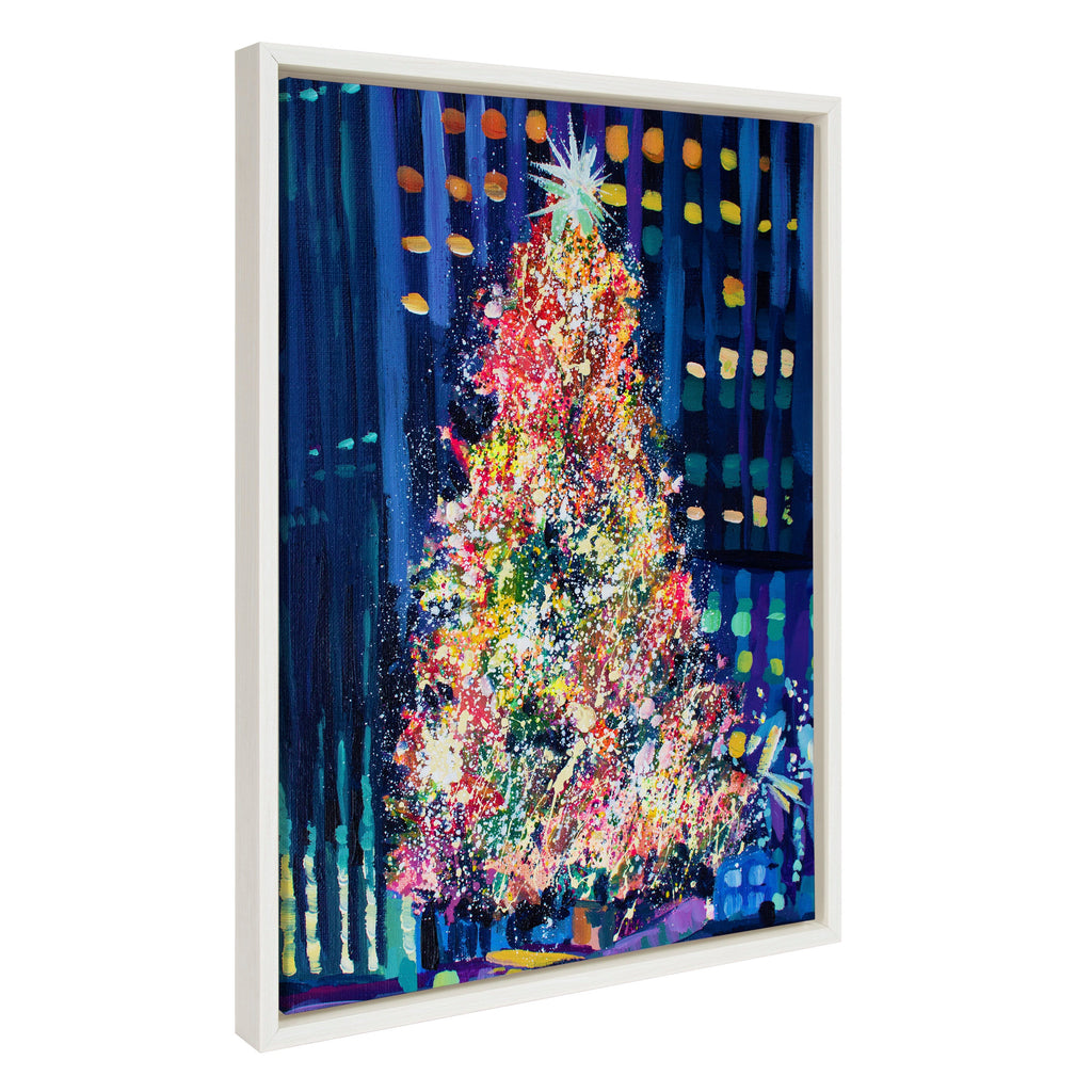 Sylvie Rockefeller Center Tree Framed Canvas by Rachel Christopoulos