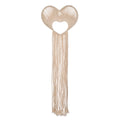 Natural Ivory MacramÃ© Heart Shaped Wall DÃ©cor with Fringe, 18" Long