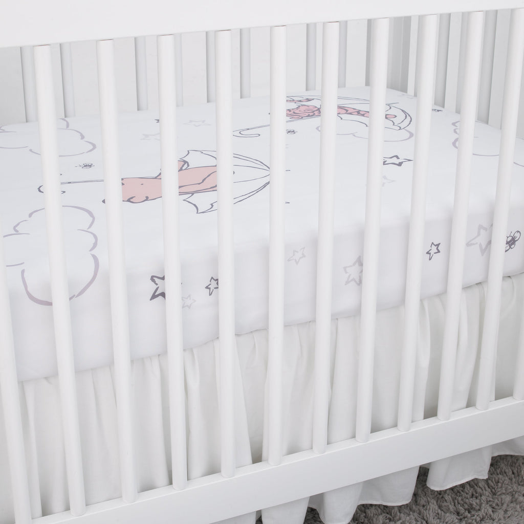 Disney Winnie the Pooh - Classic Pooh - Ivory, Tan and White Photo Op Fitted Crib Sheet