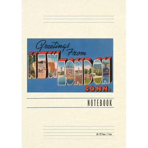 Vintage Lined Notebook Greetings from New London - Paperback