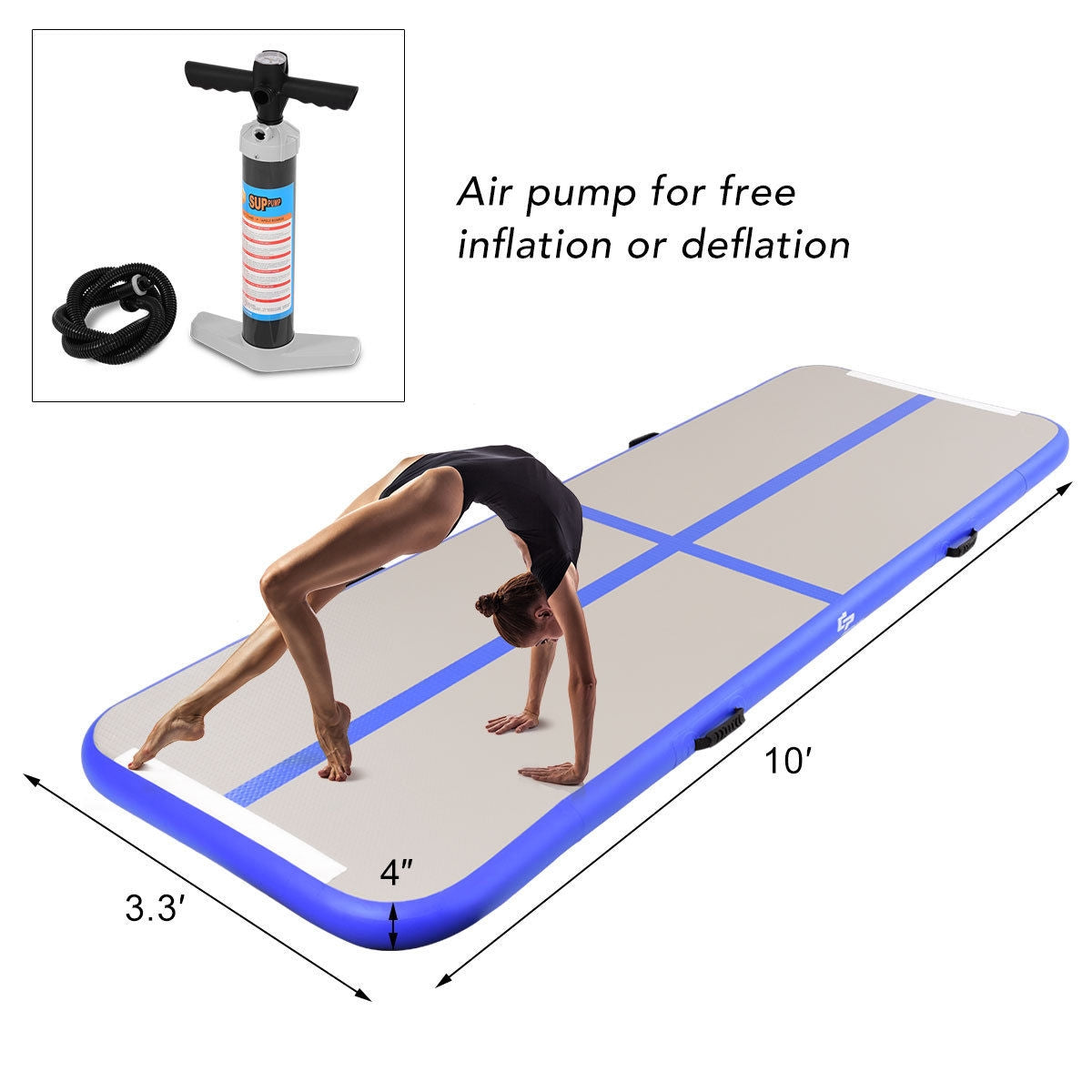Air Track Inflatable Gymnastics Tumbling Floor Mats with Pump