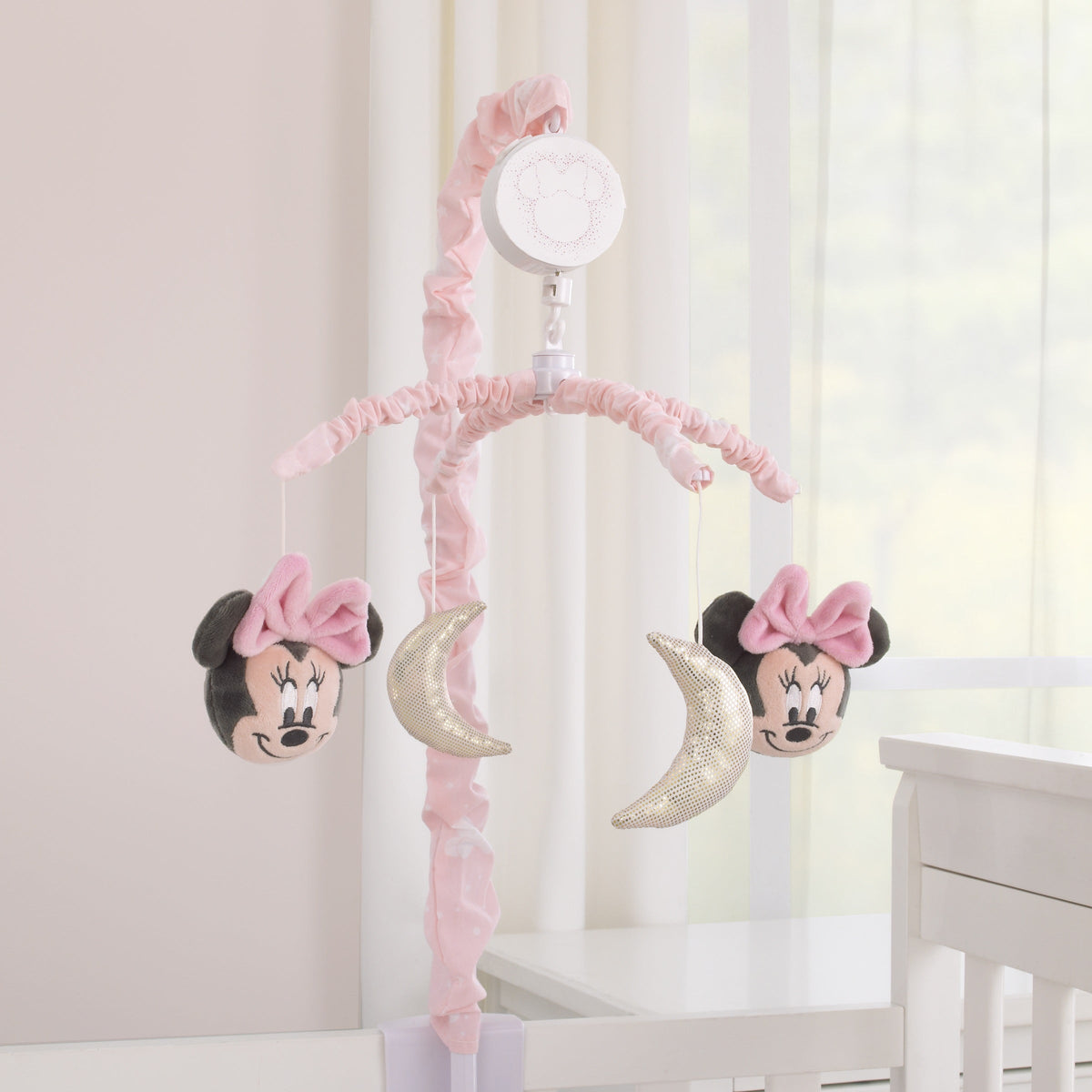 Disney Minnie Mouse Twinkle Twinkle Minnie Pink, White and Metallic Gold Musical Mobile