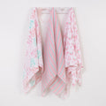 Disney Minnie Mouse Pink, Aqua, and White 3 Piece Muslin Swaddle Baby Blanket Set