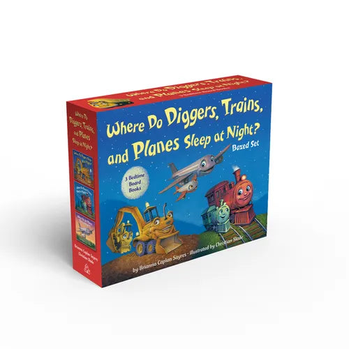 Where Do Diggers, Trains, and Planes Sleep at Night? Board Book Boxed Set - Hardcover