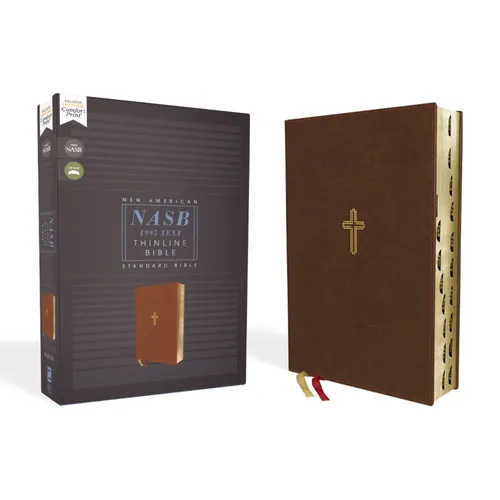 Nasb, Thinline Bible, Leathersoft, Brown, Red Letter Edition, 1995 Text, Thumb Indexed, Comfort Print - Imitation Leather