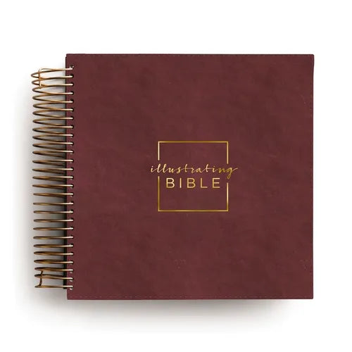 Illustrating Bible CSB - Spiral Bound Bible Journal, Cranberry - Spiral