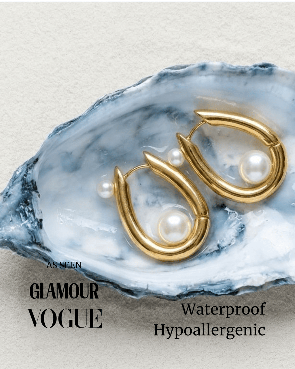 Margot Waterproof Pearl Huggie Earring