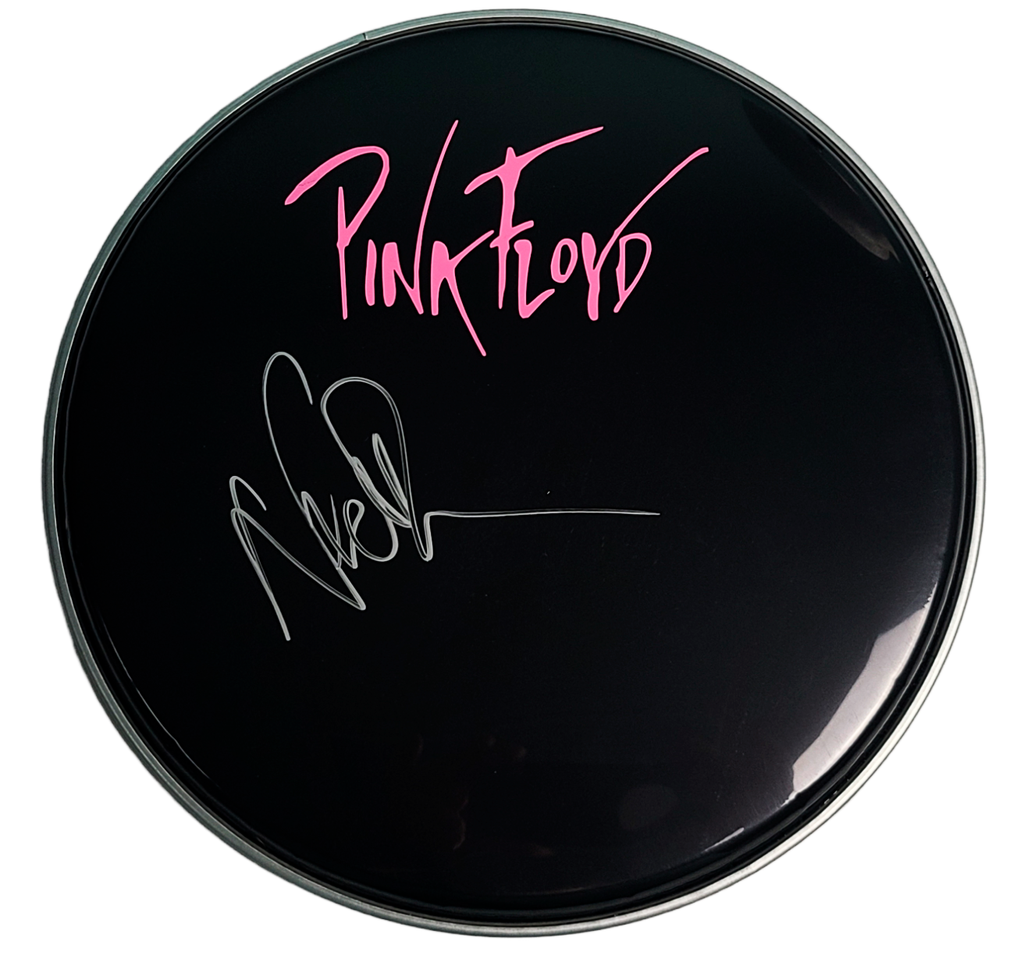 Pink Floyd Nick Mason Signed Custom Framed Drum Head Drumhead Display