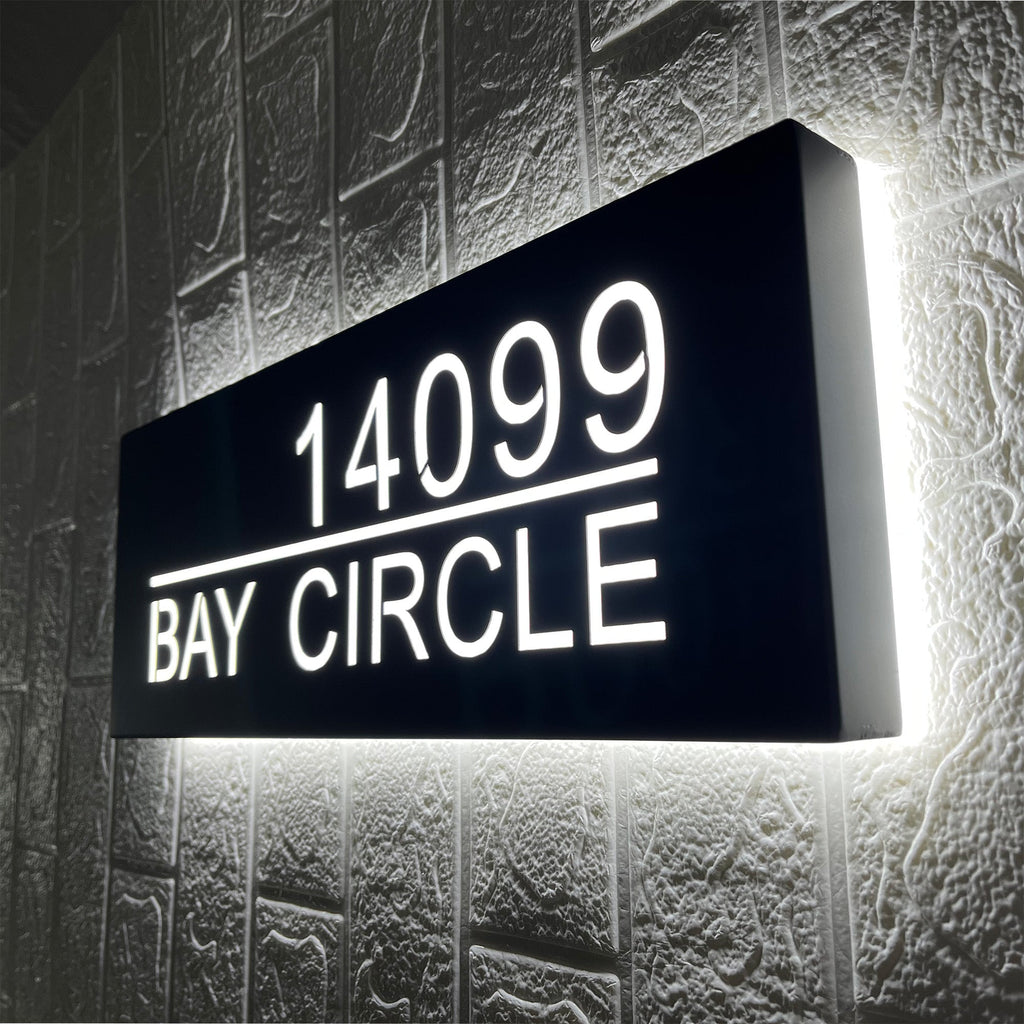 Backlit House Numbers with Street Name – Custom Illuminated Address Sign