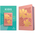 NLT Kids Bible, Thinline Reference Edition (Leatherlike, Tropical Flowers Dusty Pink, Red Letter) - Imitation Leather