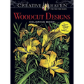 Creative Haven Woodcut Designs Coloring Book: Diverse Designs on a Dramatic Black Background - Paperback