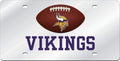 Minnesota Vikings Premium Laser Cut Tag License Plate, Football, Mirrored Acrylic Inlaid, 6x12 Inch