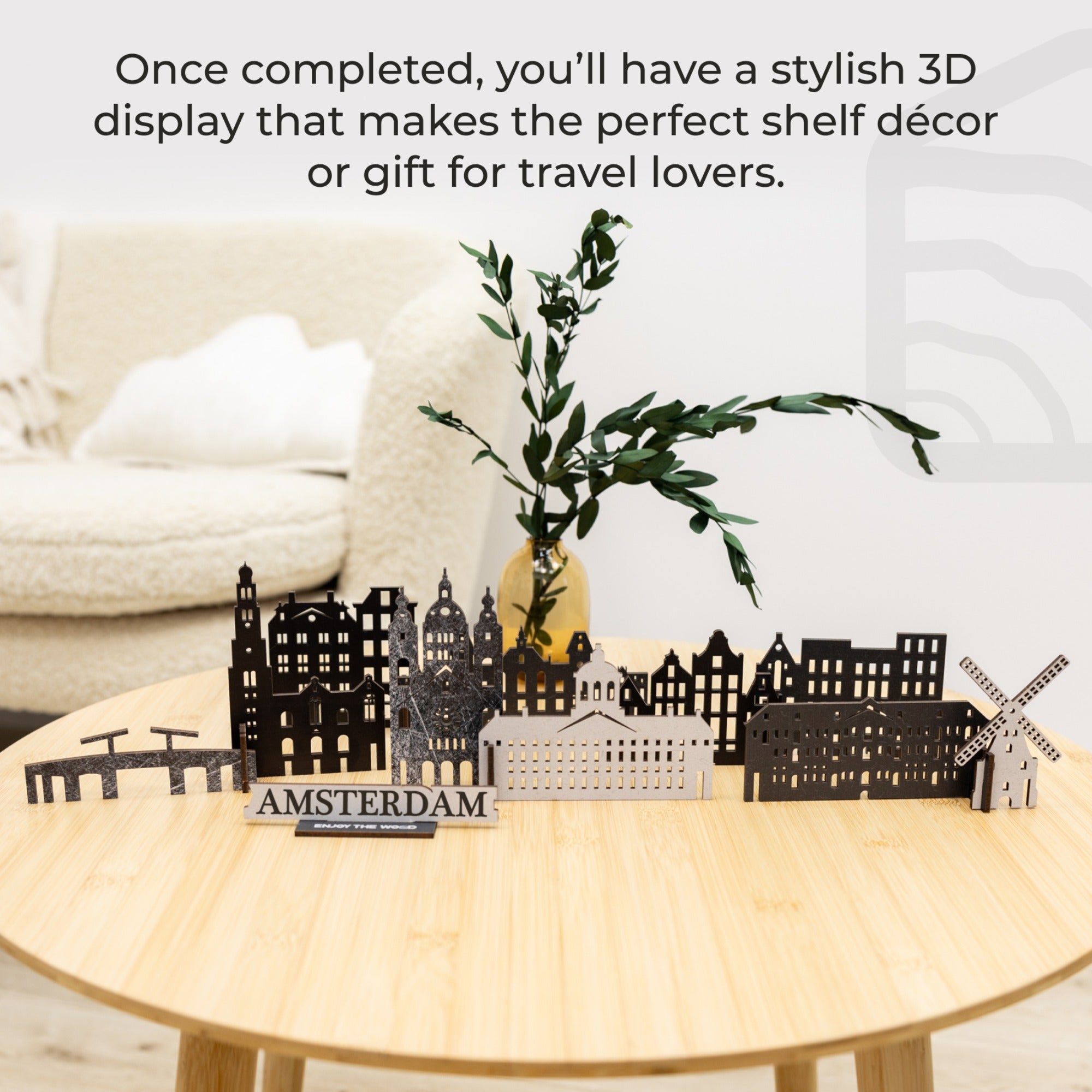 Wooden Travel Decor Memory City – Amsterdam